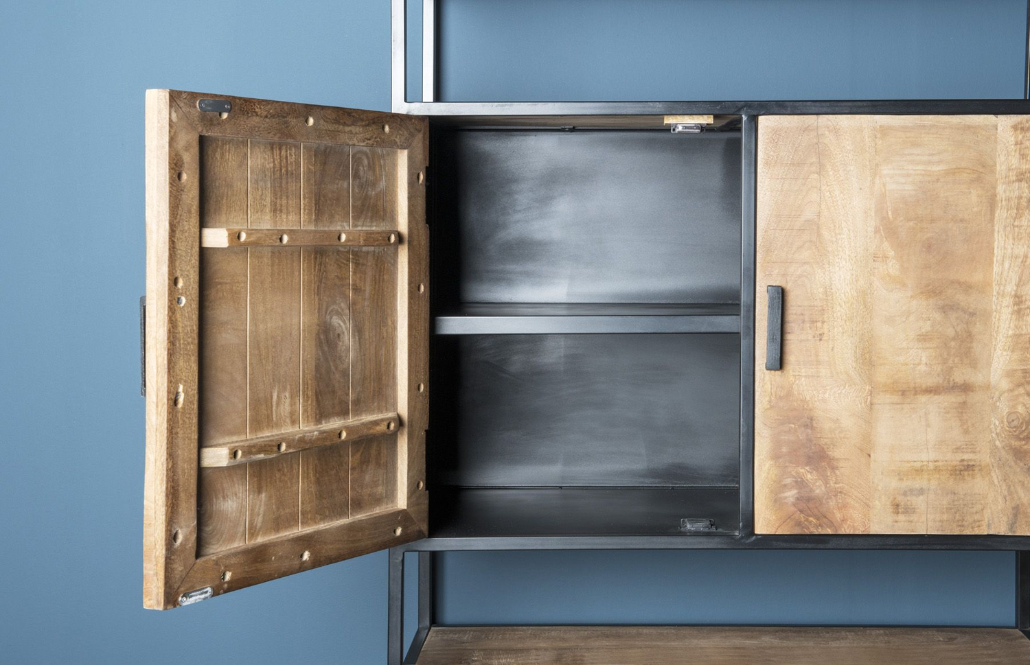 Regal Sturdy H 200 cm offen Schrank Mangoholz Metall