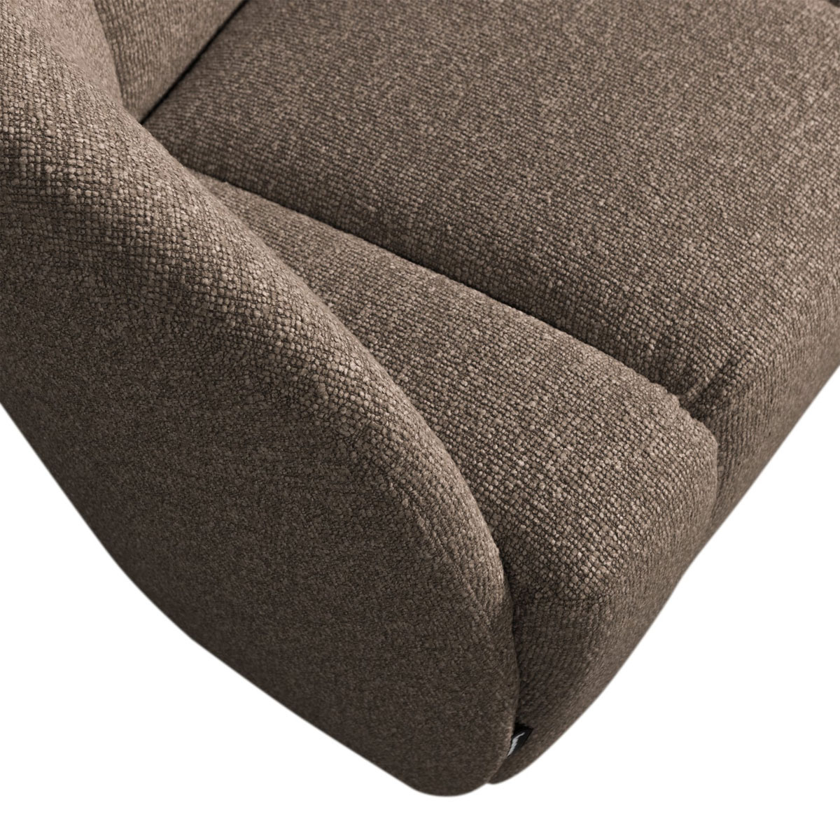 woood 2 Sitzer Sofa Bank MOJO links Bouclé braun melange