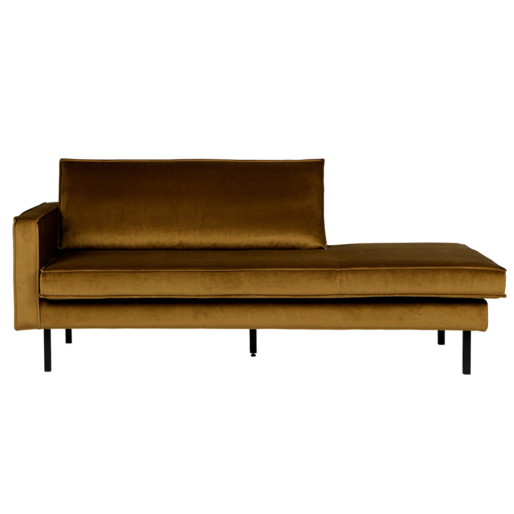Sofa Chaiselongue RODEO Recamiere Samt honiggelb links Tagesbett
