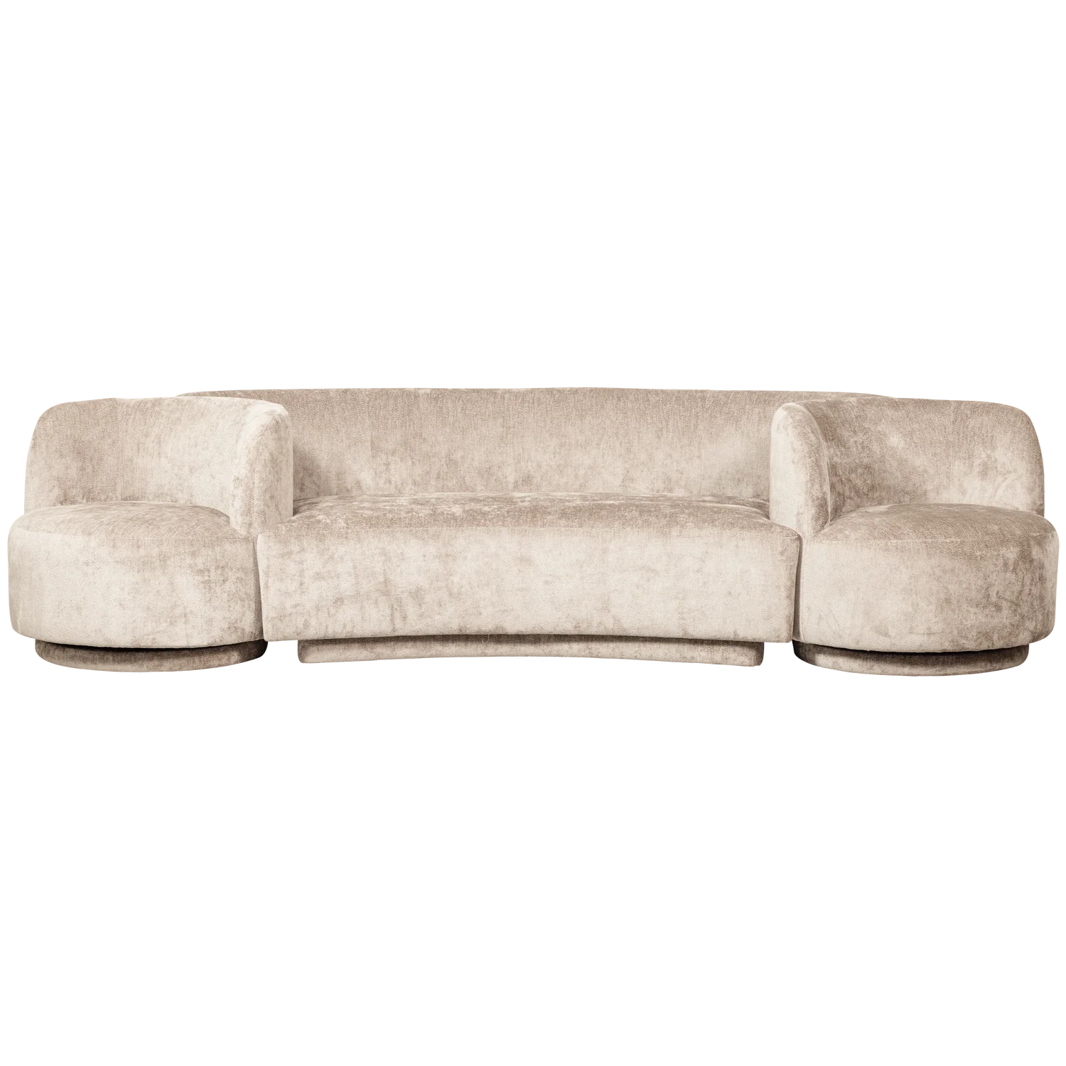 Couchgarnitur COMBI-POPULAR Sofa & modulare Sessel Chenille natur
