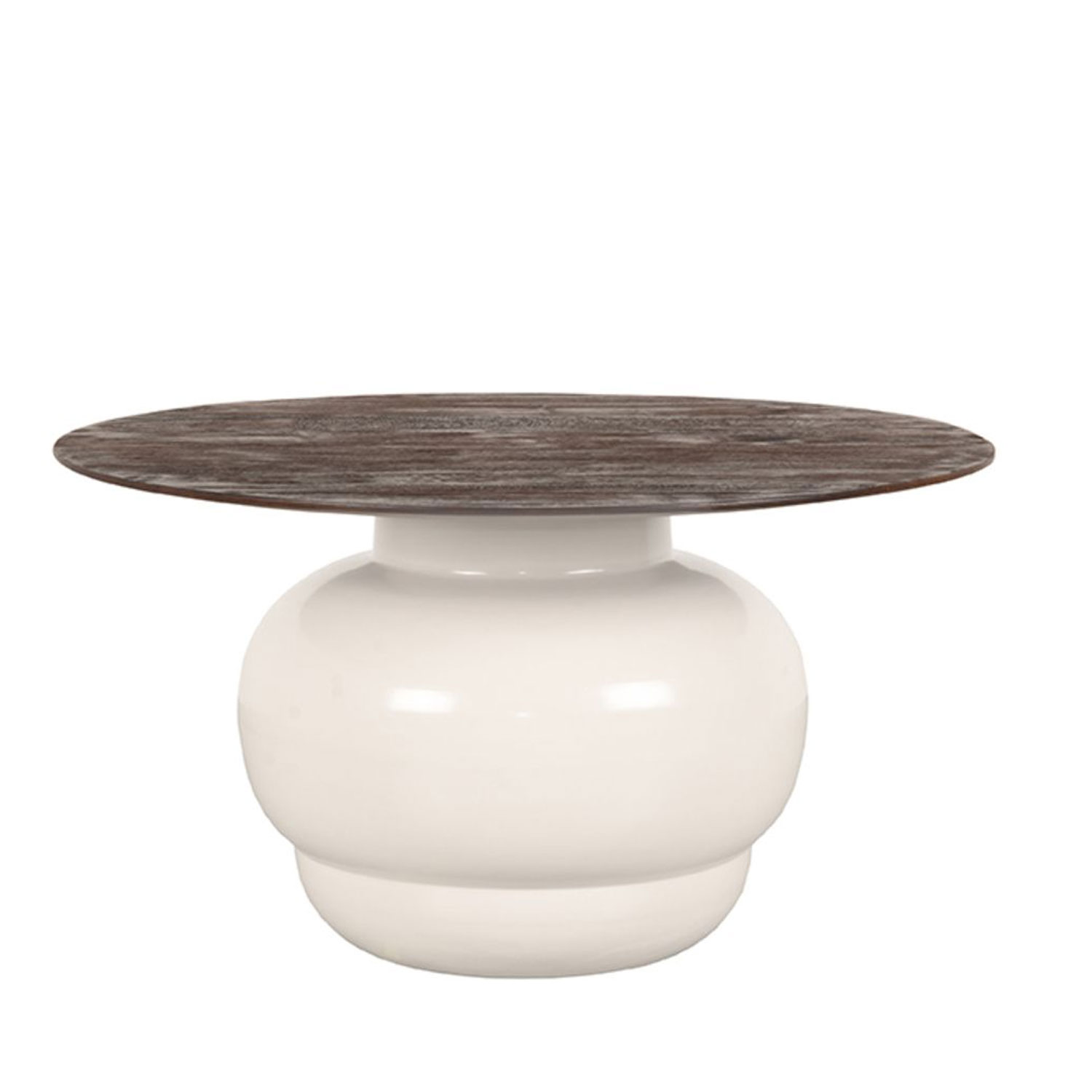 Couchtisch KIM rund Ø 74 cm Mangoholz Espresso Elfenbein