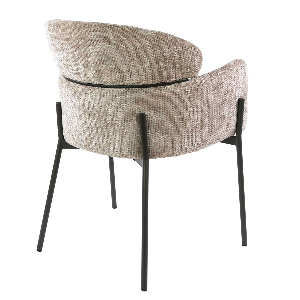 2er Set Armlehnstuhl Boston Chenille Stoff sandfarben