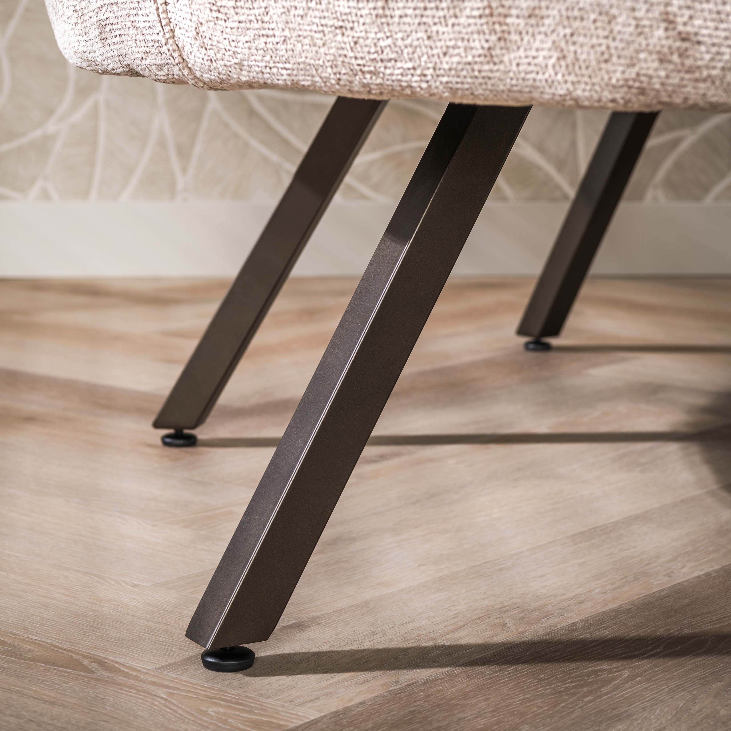Runde Esszimmerbank FINO 235 cm Stoff sand