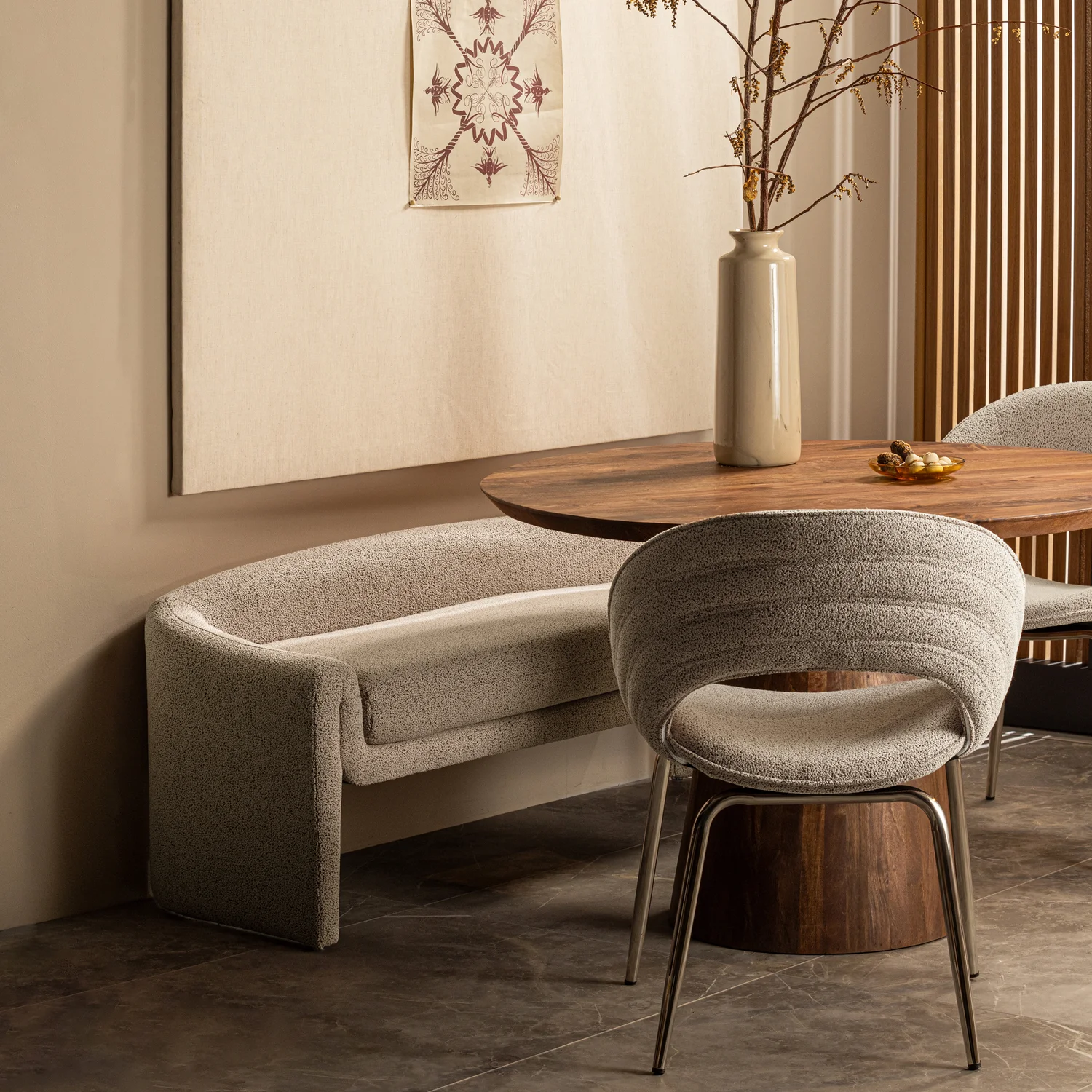 Bank Sitzbank ZONE 160 cm Webstoff beige