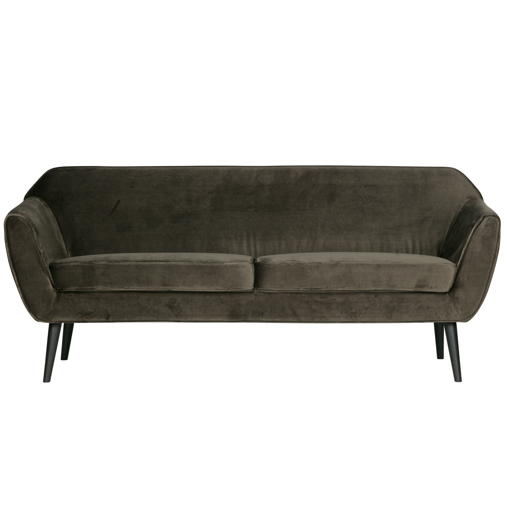 woood 2,5 Sitzer Sofa ROCCO Samt warmes grün Couch Loungesofa Garnitur Couchgarnitur