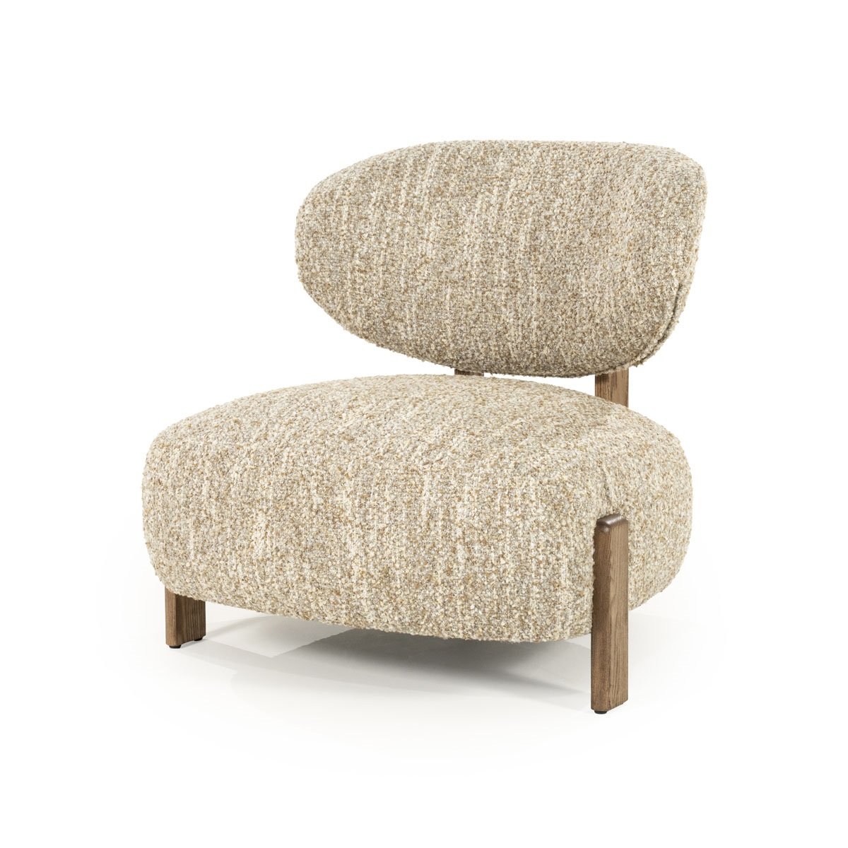 Sessel Reza Eichenholz braun Stoff beige Relaxsessel Fernsehsessel