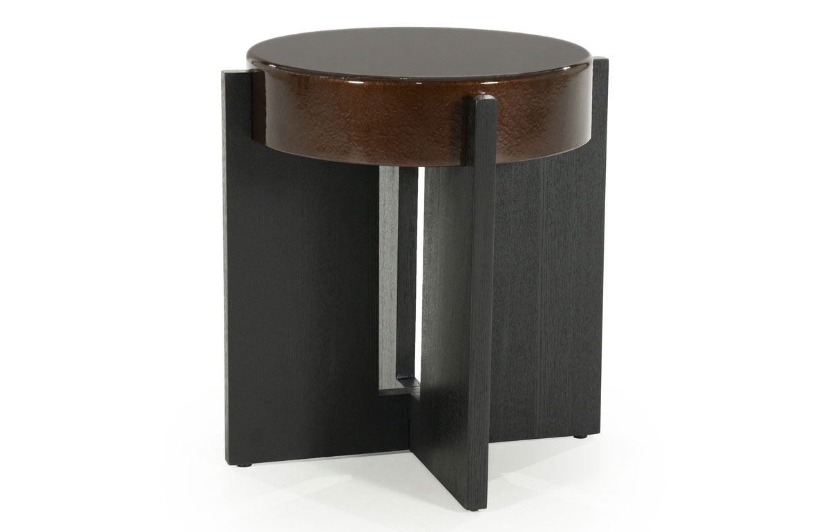 Beistelltisch Juliet rund Ø 40 cm MDF Eiche Furnier braun