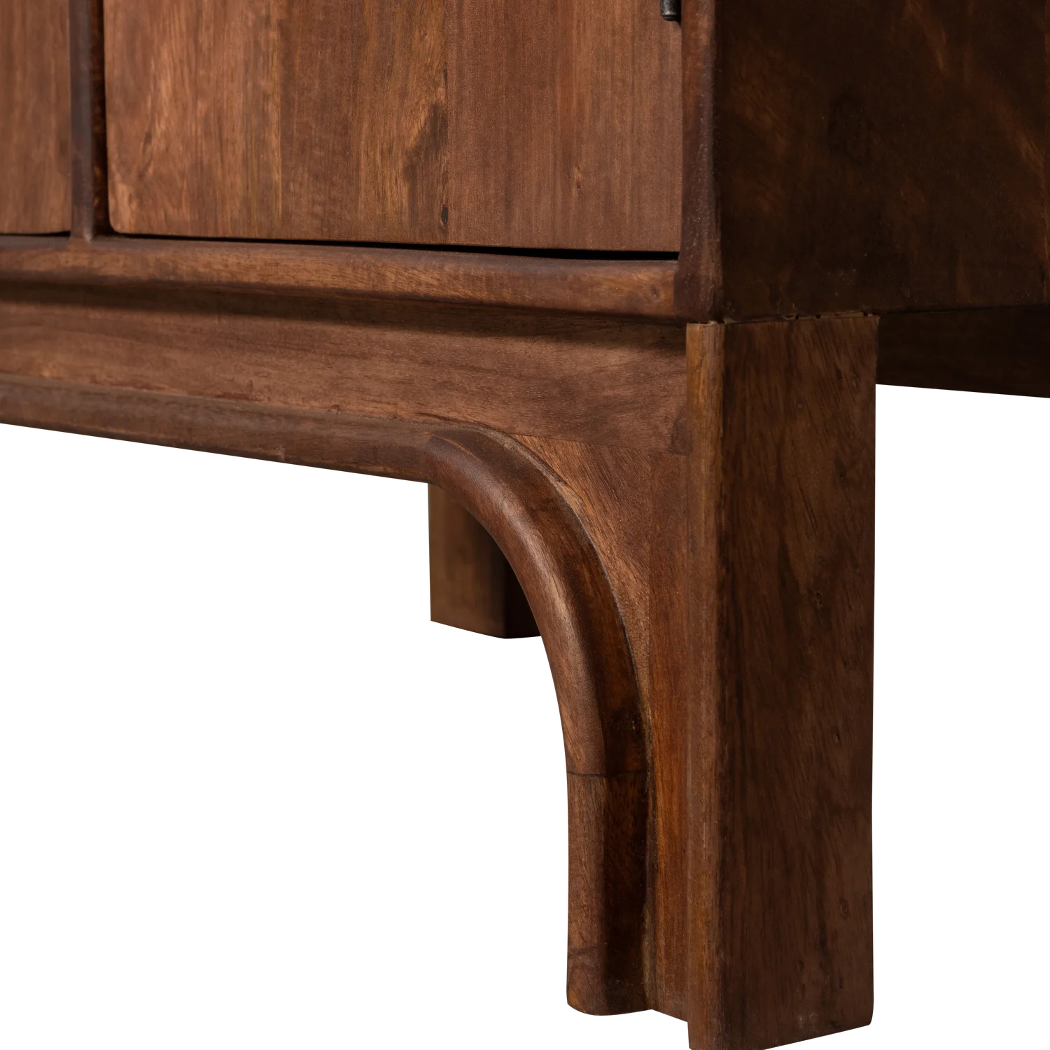 Wandschrank Schrank STAES H 210 cm Mangoholz walnussfarben