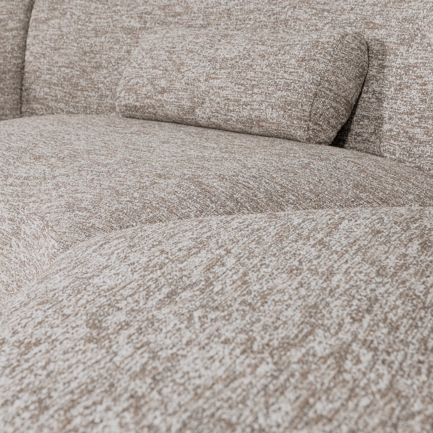 6 Sitzer Sofa BATAVIER halbrund Webstoff Melange sandfarben