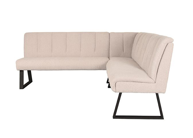 Esstischbank Eckbank ALVA Bouclé Stoff natur 212 x 212 cm