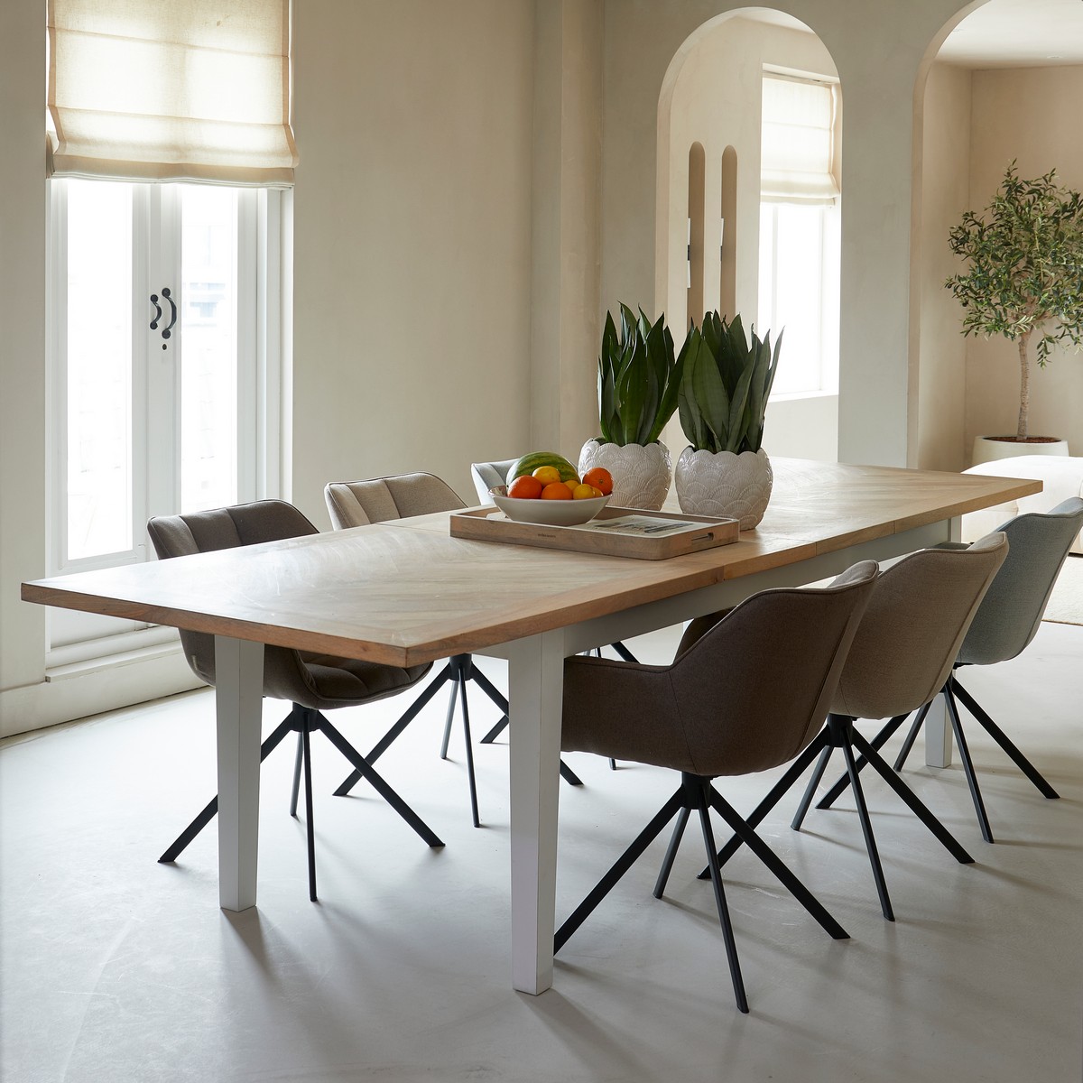Rivièra Maison PACIFICA Ausziehbarer Esstisch 220–310 cm Natur/Weiß