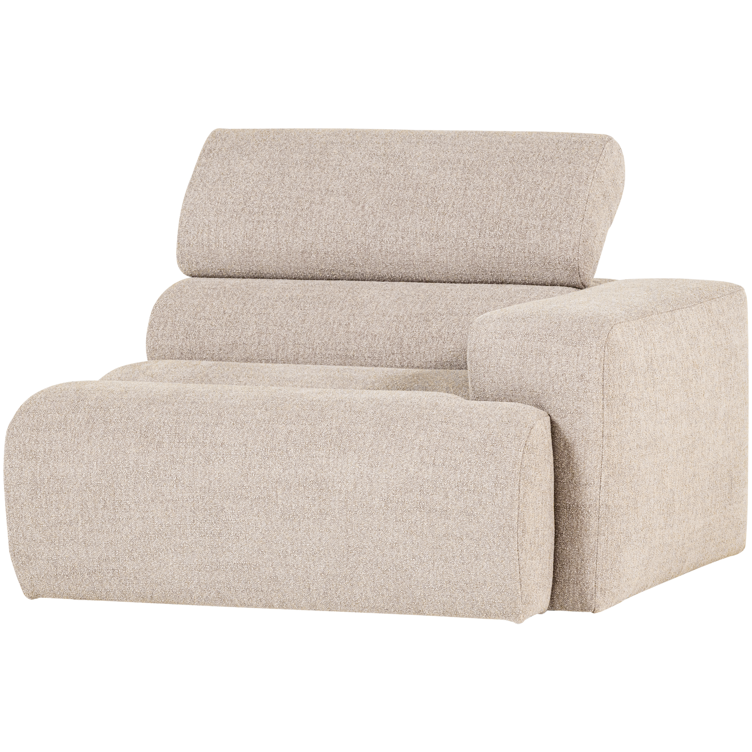 Sofaelement NOVI mit Armlehne rechts Element Bouclé natur