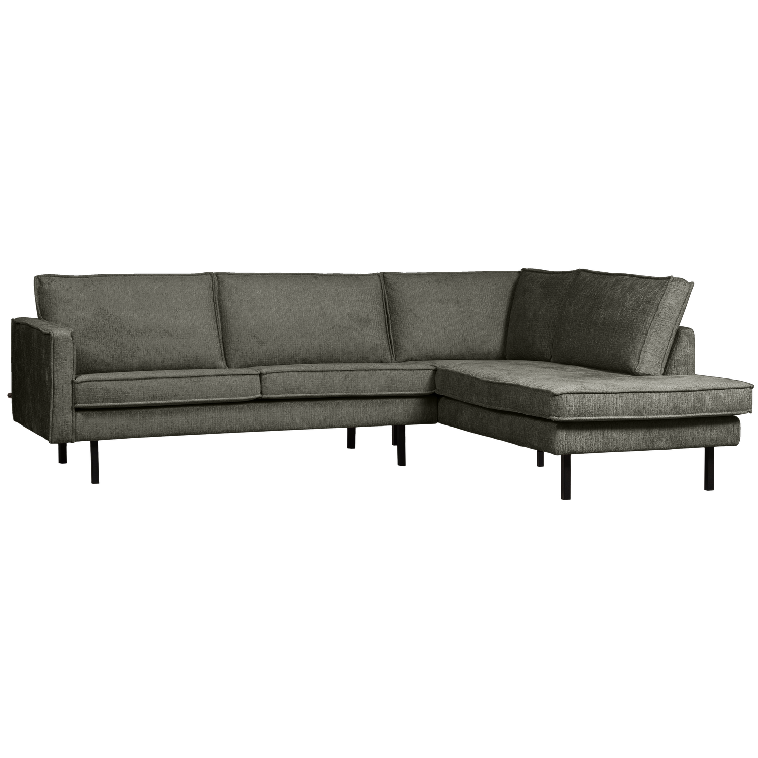 Eckgarnitur Rodeo Struktur Samt frost Couch Sofa Ecksofa Longchair rechts