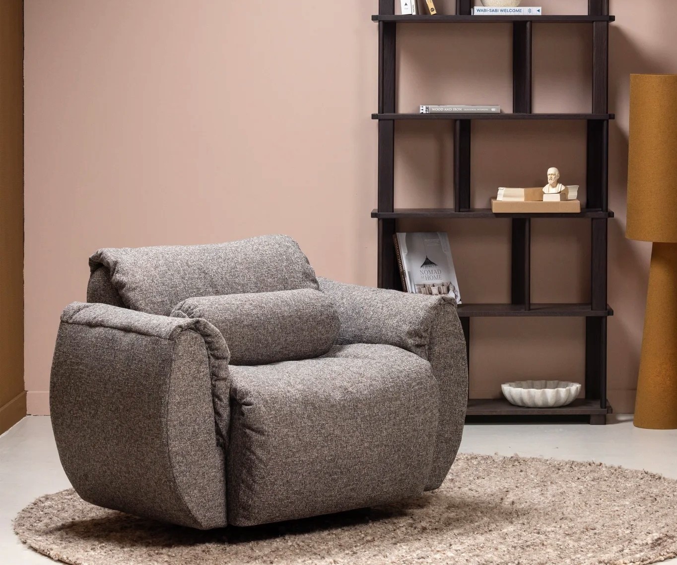 Sessel BAGGY drehbar Webstoff Chinelle warmgrau