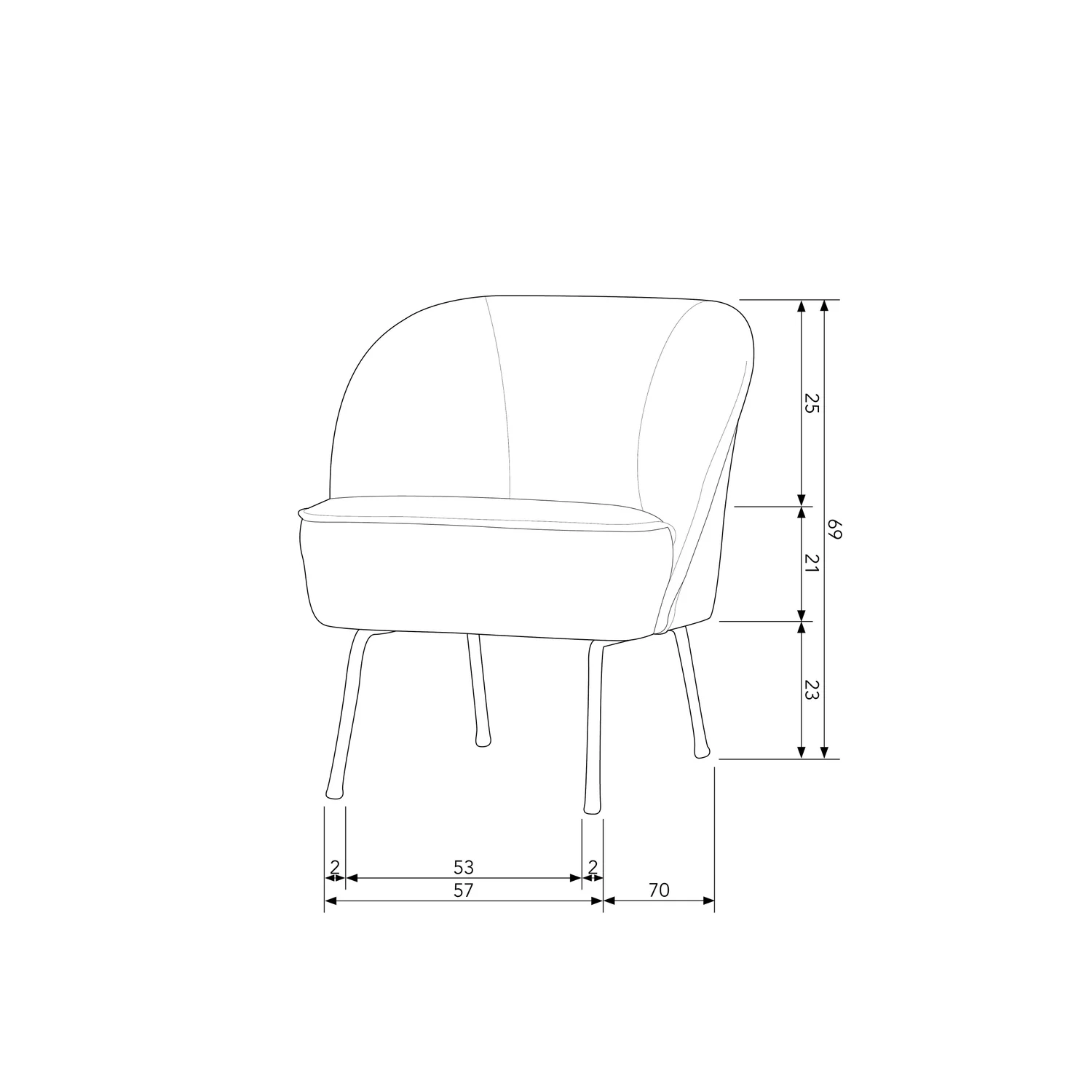 Sessel VOGUE Webstoff sandfarben Loungesessel Clubsessel