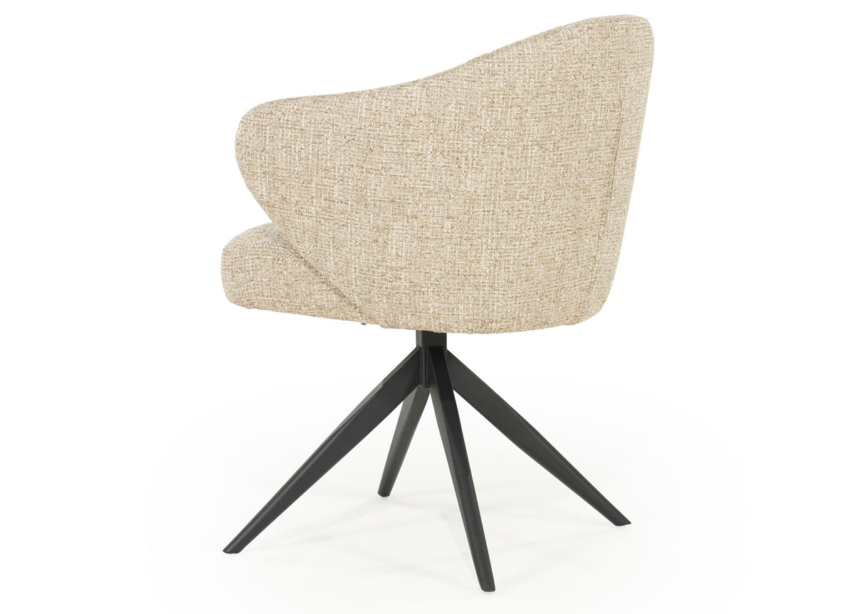 Esszimmer Stuhl Connor drehbar Metall Stoff taupe