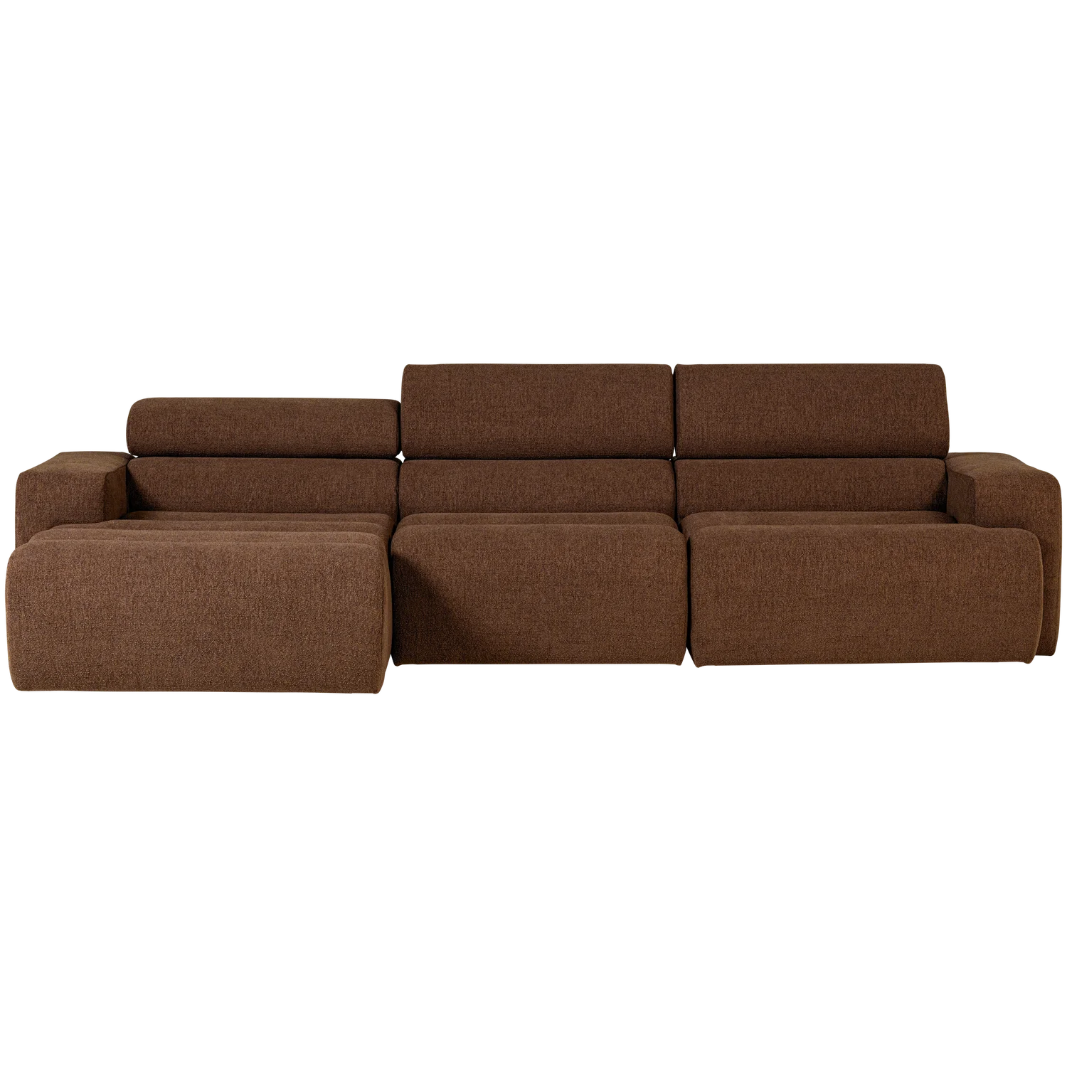 Ecksofa Sofa NOVI Bezug Bouclé mokkabraun Chaiselongue rechts