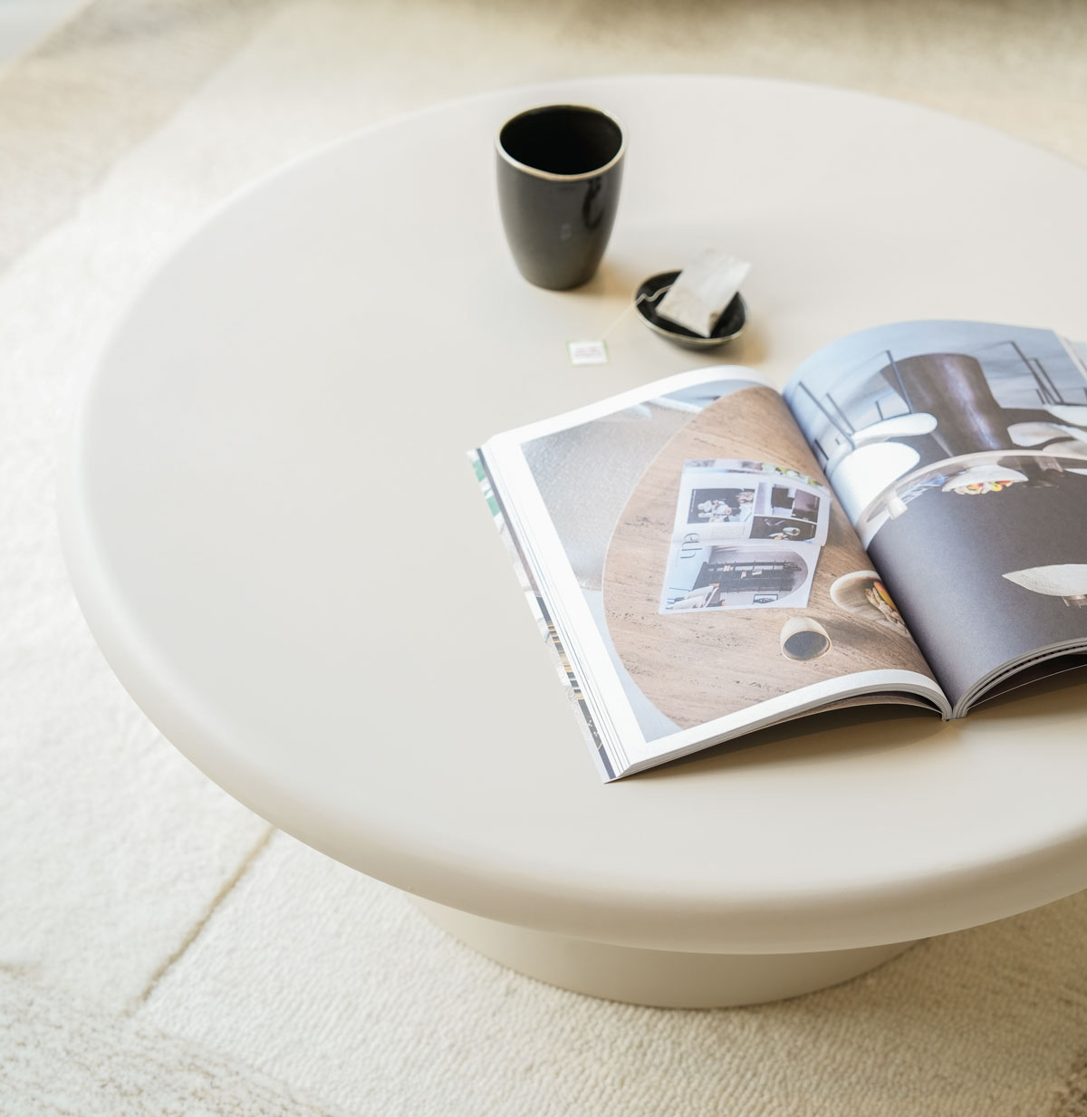 Couchtisch Jade rund Ø 80 cm beige  