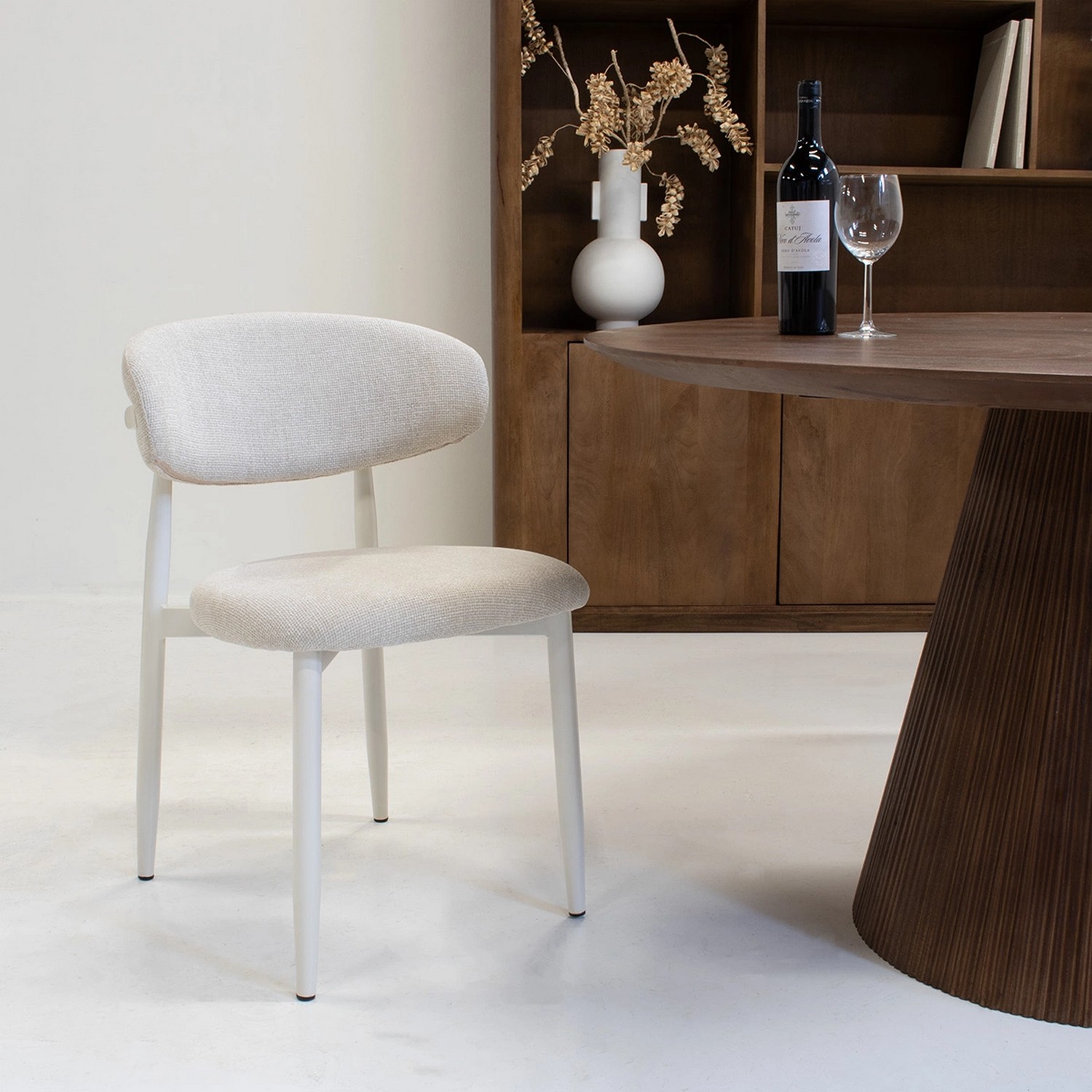 Esszimmerstuhl Stuhl NOVA weiß beige