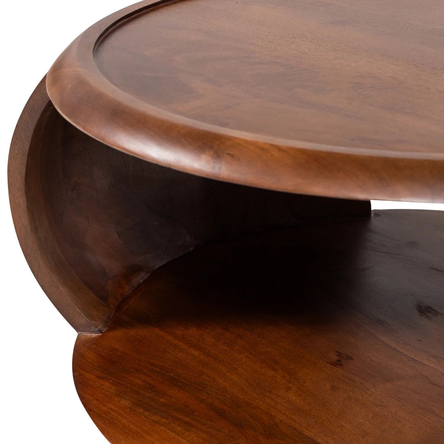 Couchtisch COLE rund Ø 72 cm Mango Massivholz braun