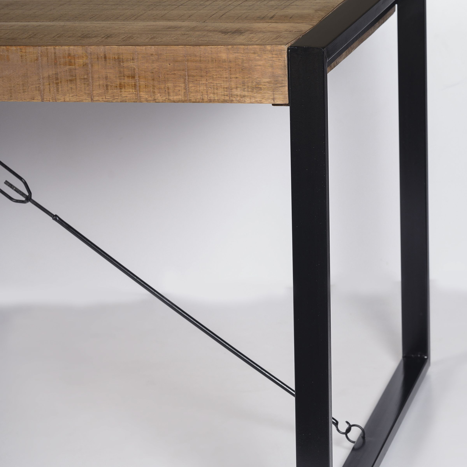 Esstisch Nairobi 200 x 100 cm Mangoholz Metall schwarz