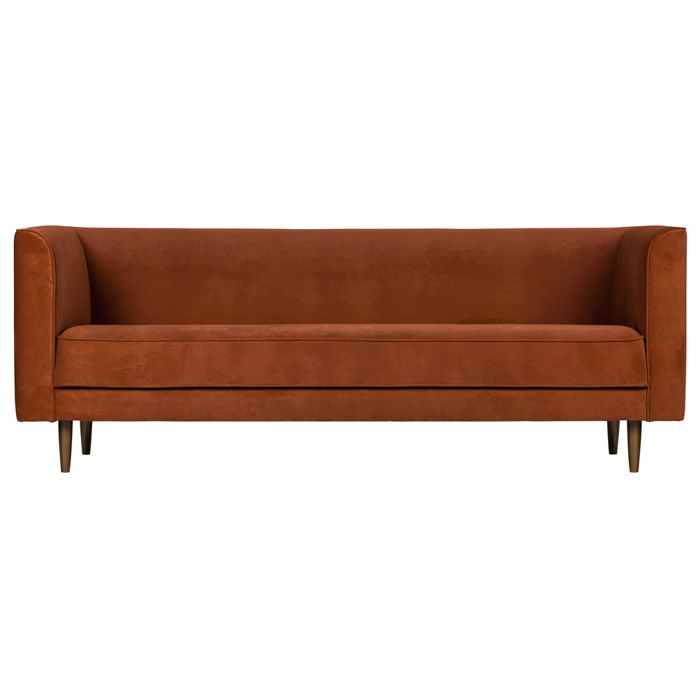 vtwonen 3 Sitzer Sofa Studio Samt rost 220 cm Samtcouch Couch