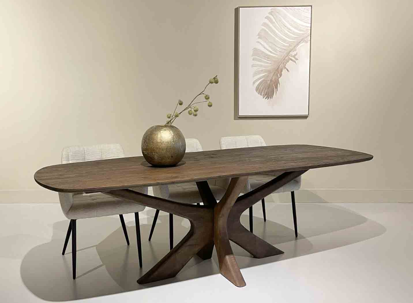 Esstisch Montreaux 250 x 110 cm oval Mangoholz braun