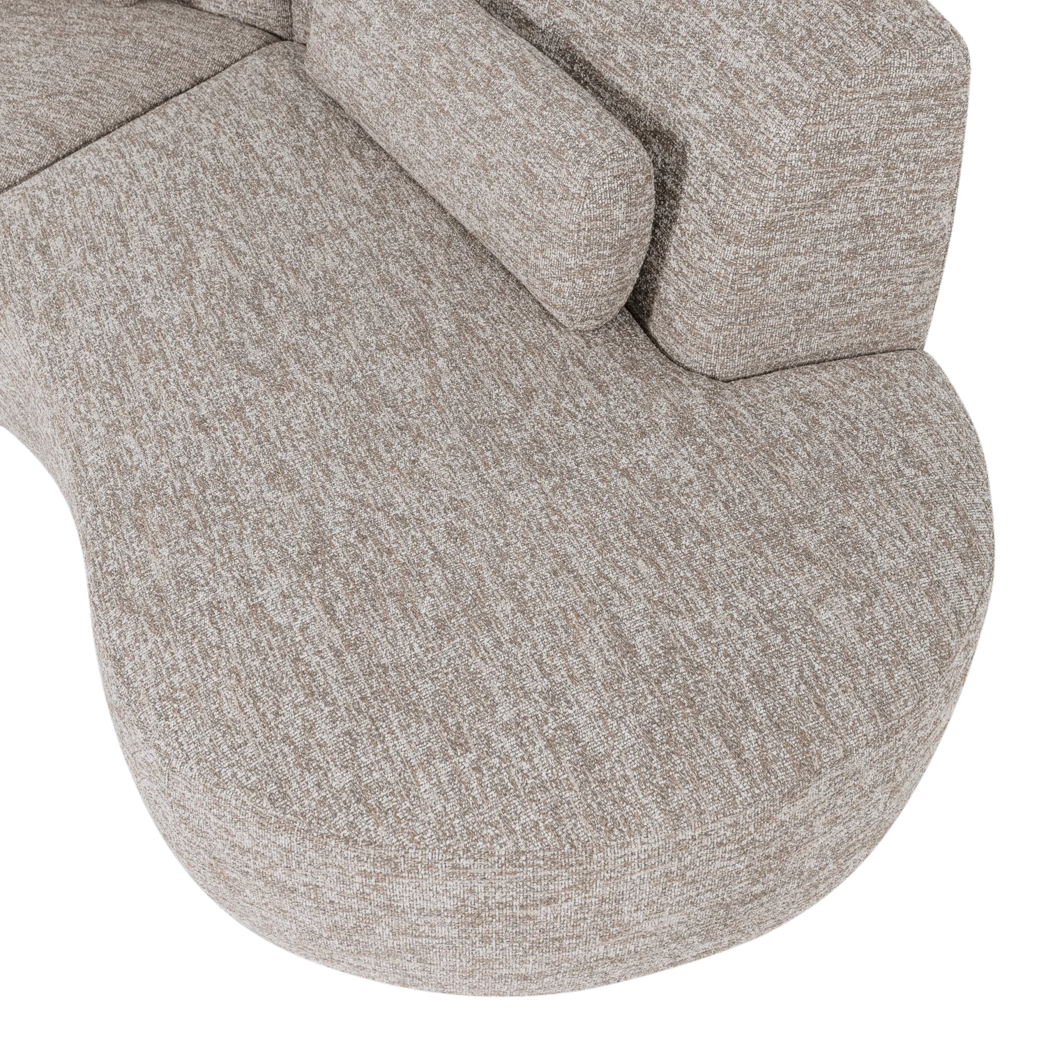 4 Sitzer Sofa BATAVIER halbrund Webstoff Melange sandfarben
