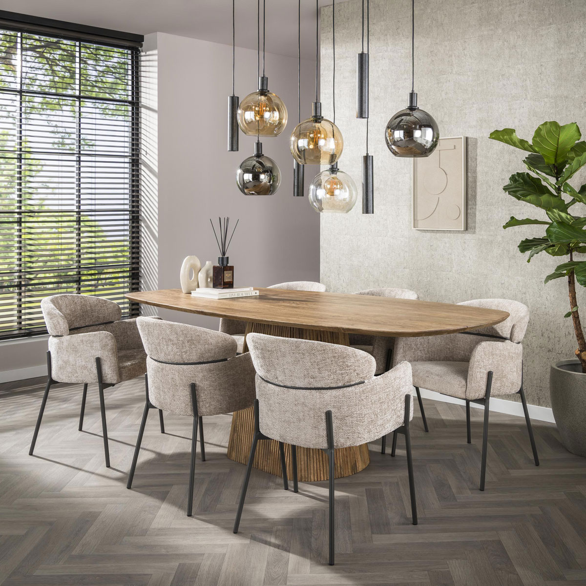 2er Set Armlehnstuhl Boston Chenille Stoff sandfarben