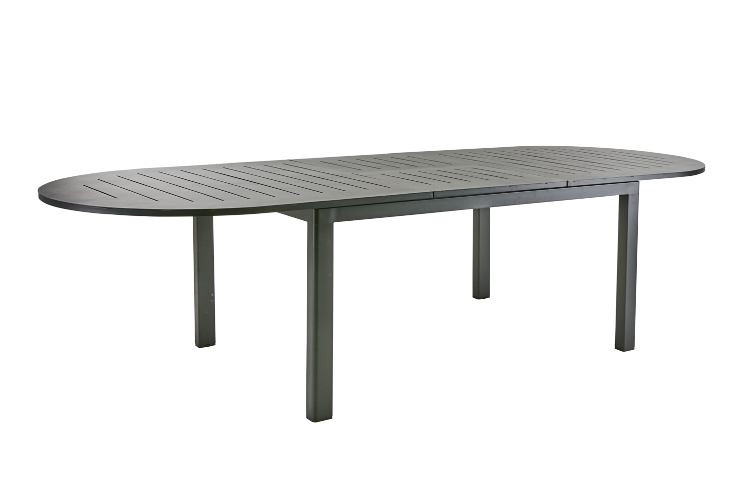 Gartentisch Lomma Elipse 220 bis 280 x 110 cm erweiterbar Aluminium schwarz