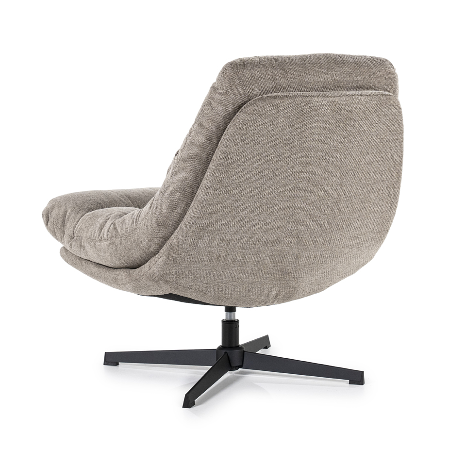 Sessel CONCIL drehbar mit Kissen Stoff braun