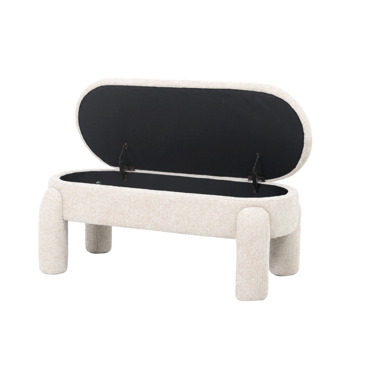 Sitzbank Truhenbank SUL 114 cm aufklappbar Sitzbezug beige Bank