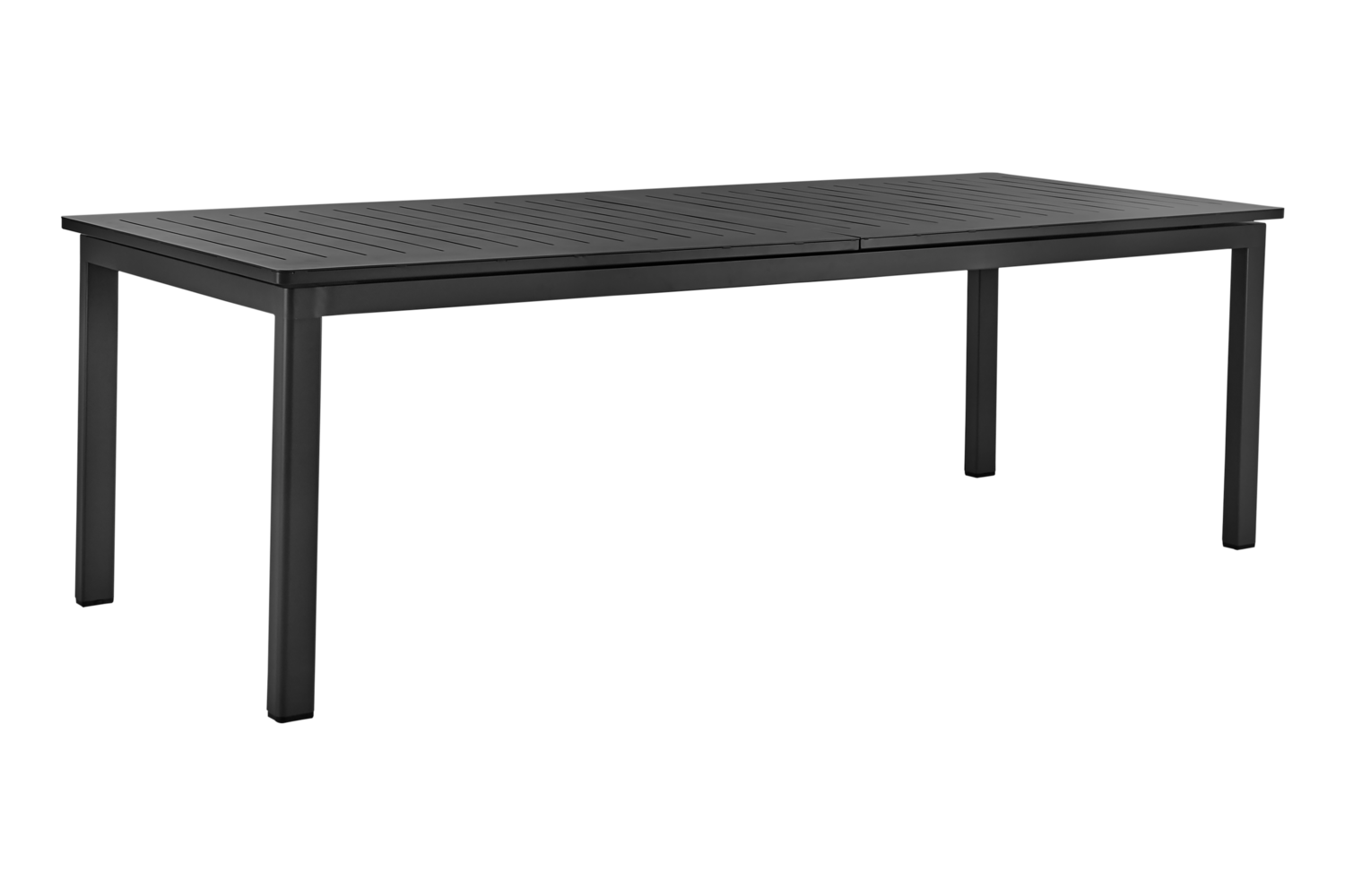 Gartentisch Lomma XL 260 bis 380 x 100 cm erweiterbar Aluminium schwarz