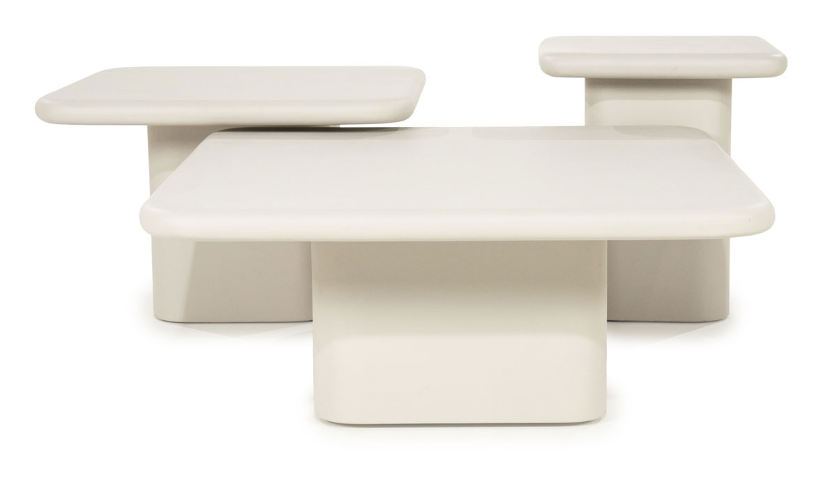 Couchtisch Siminto 80 x 80 cm Zement beige