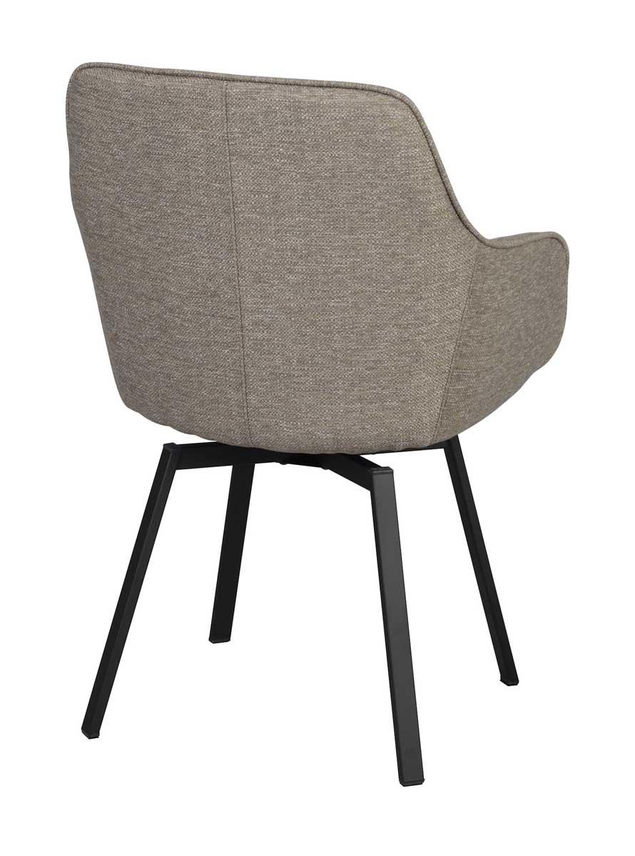 Esszimmerstuhl mit Armlehnen drehbar ANEA Stoff dunkel beige
