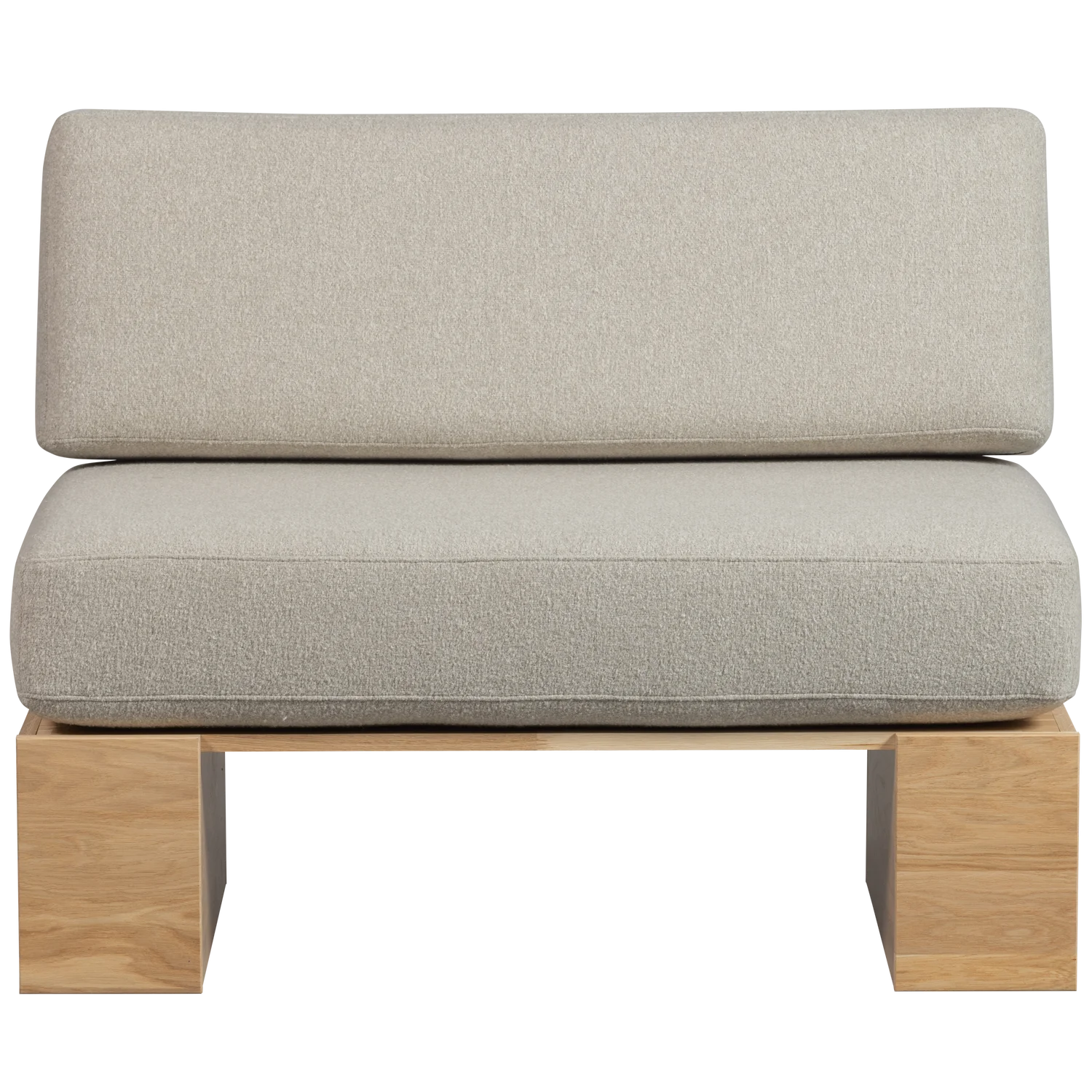Esszimmerbank EAT UP 110 cm Eichenholz natur mit Sitzkissen beige