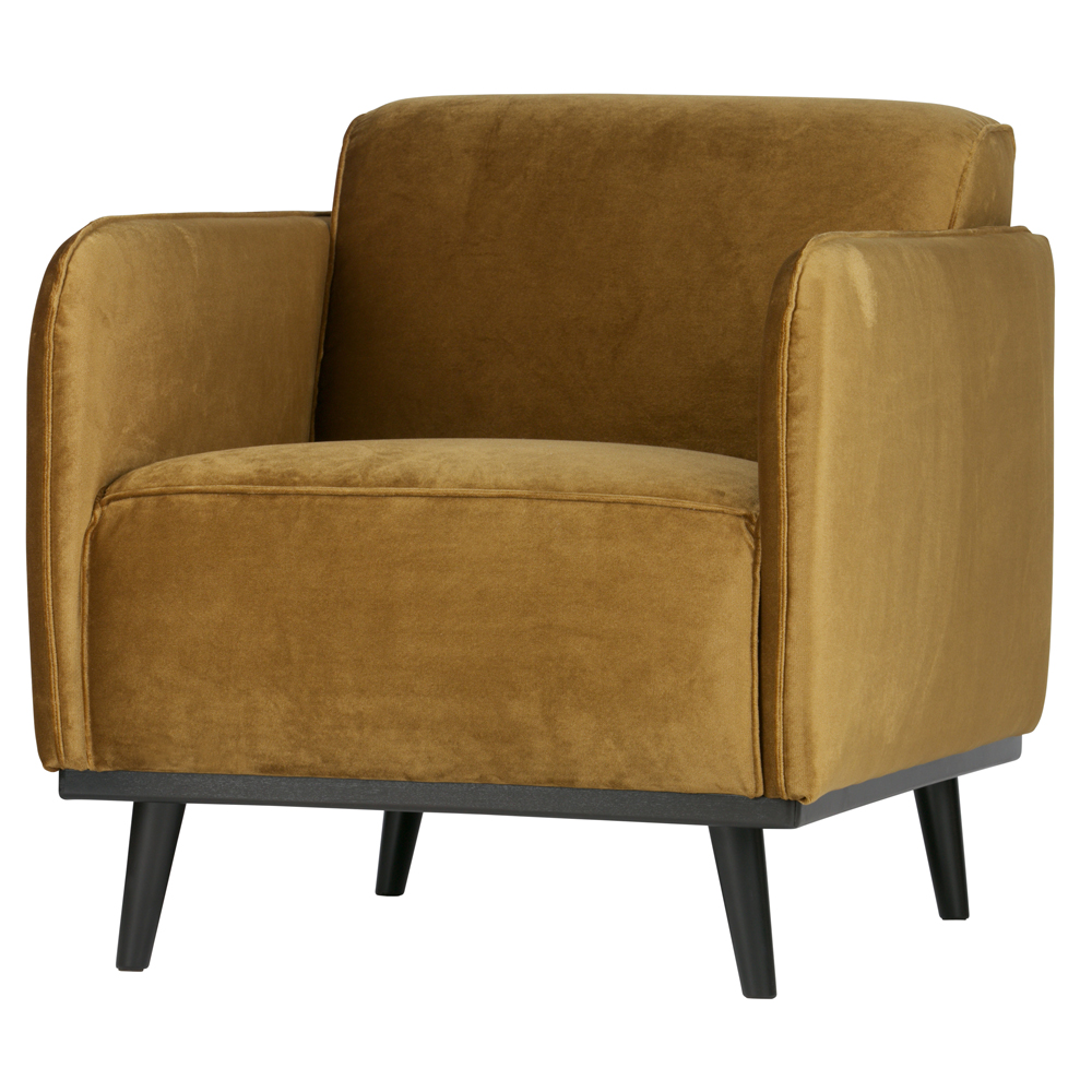 Armlehnsessel Statement Samt honiggelb Sessel Lounge Fernsehsessel