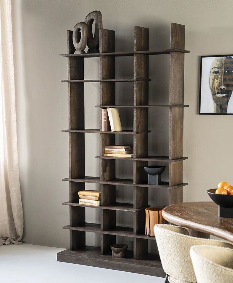 Bücherregal Regal OLIVER Mangoholz 120 x 220 cm braun