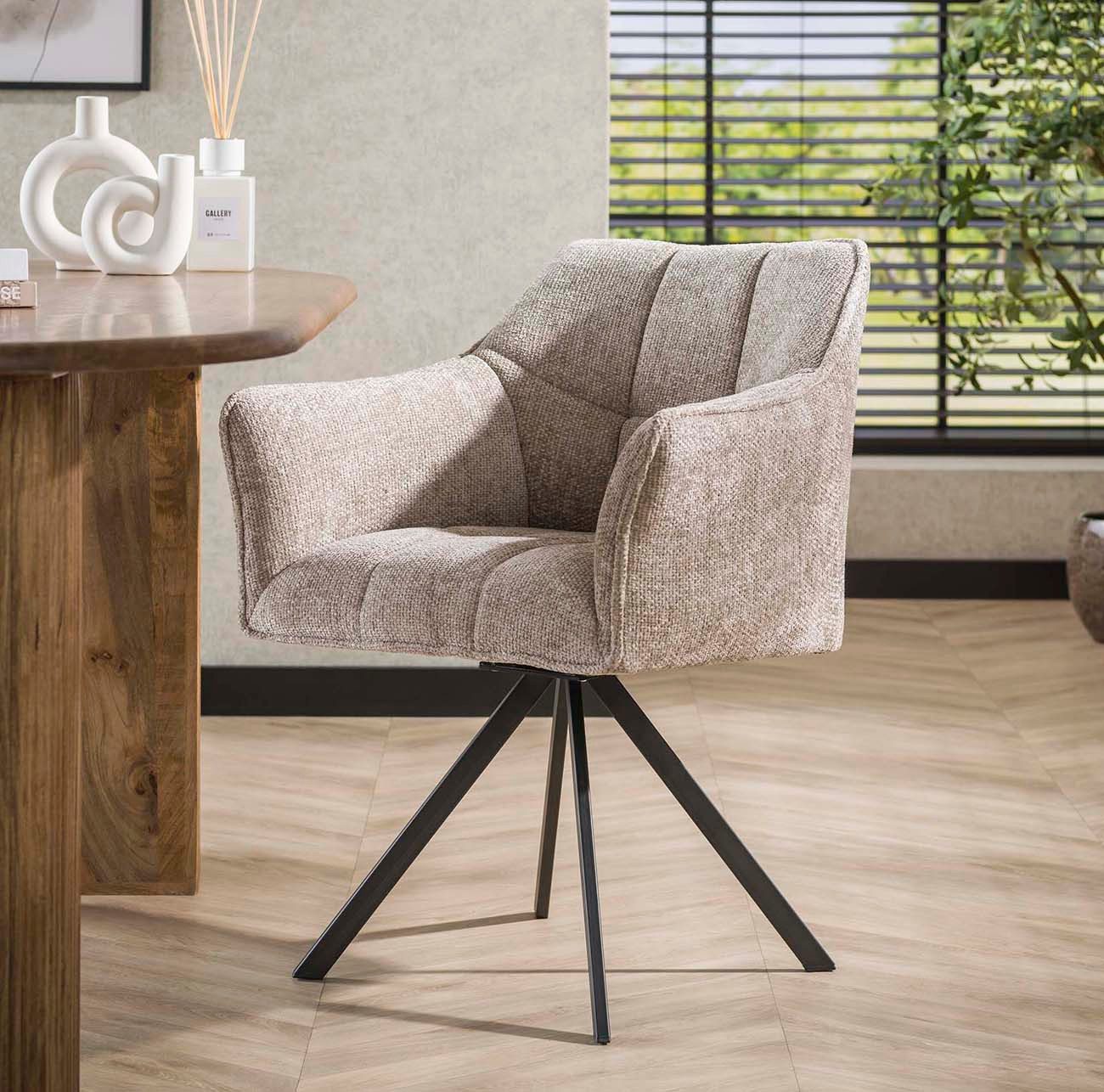 Essgruppe Esstischgruppe gepolstert Esstischbank + 3 Armlehnstühle sand