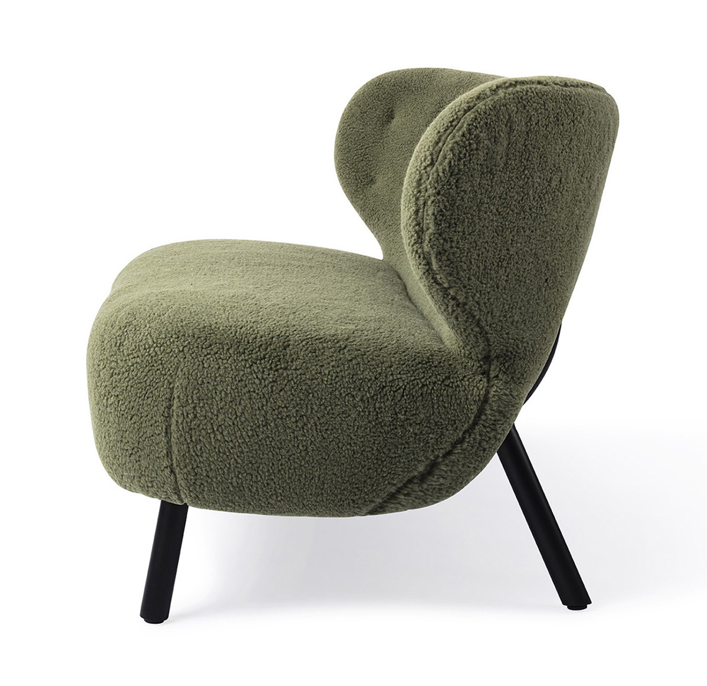 Retro Lounge Sofa Bank Kita grünTeddy Stoff
