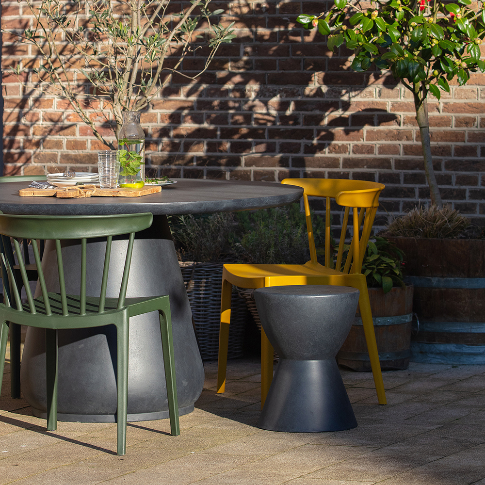 woood Garten Hocker Dover Ø 35 cm rund Tonfaser anthrazit