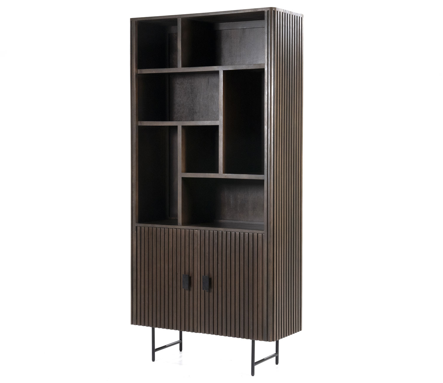 Bücherschrank Regal Remi H 200 cm Mangoholz braun