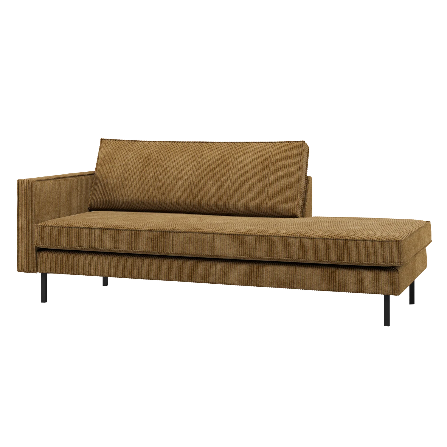 Sofa Chaiselongue RODEO Ripstoff honiggelb Recamiere links Tagesbett