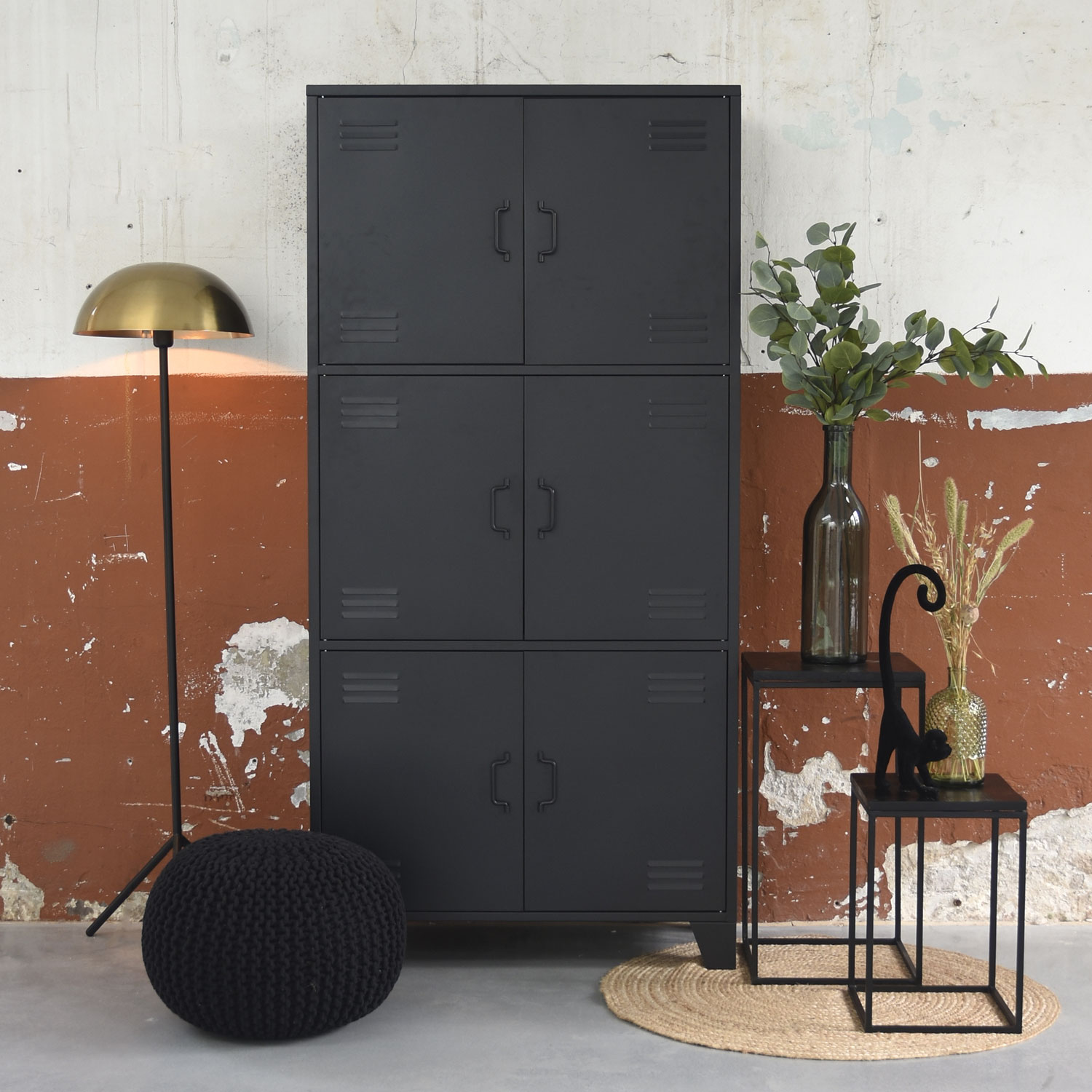 Industrie Schrank GLORA H 185 cm Metall schwarz