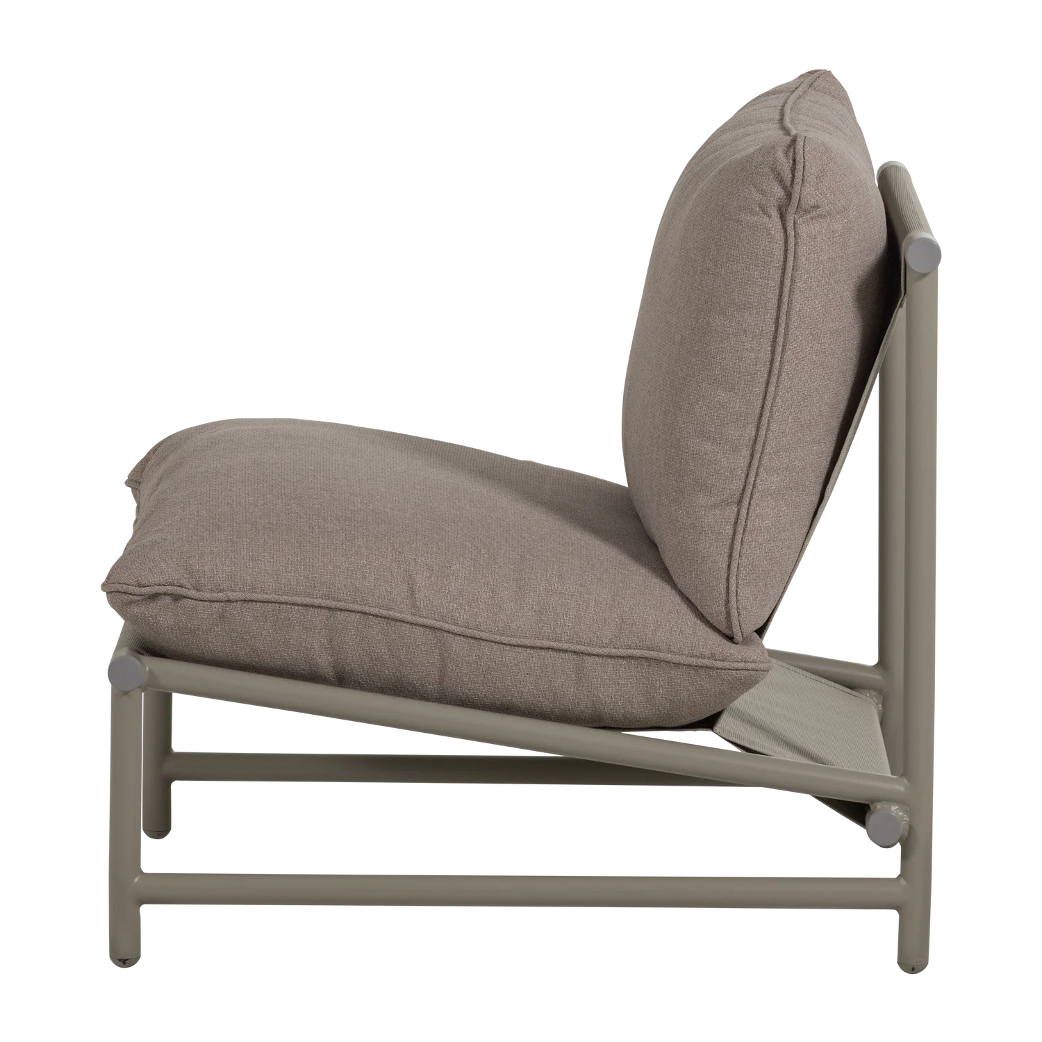 Outdoor Lounge Sessel ELVO Aluminium Olefinbezug sandfarben Gartensessel