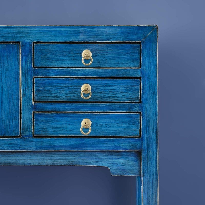 Konsolentisch Majesté 100 cm Ulmen- und Kiefernholz vintage blau
