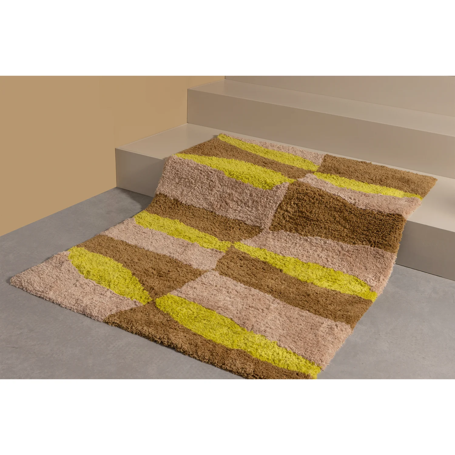 Teppich MUSA 240 x 170 cm grafisches Design  natur/gelb Carpet