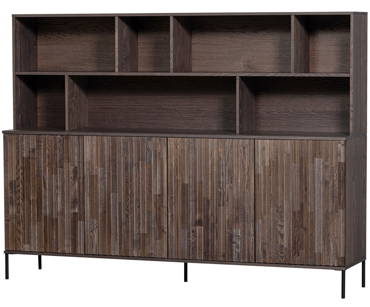 Schrank New Gravure 200 cm Esche espresso Anrichte