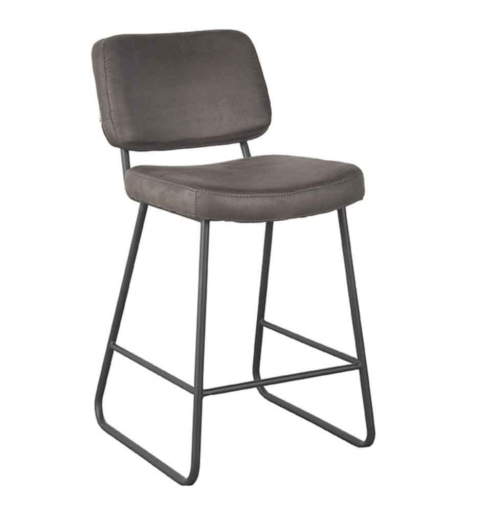Barhocker BEN Sitzhöhe 65 cm Anthrazit Micro Wildleder