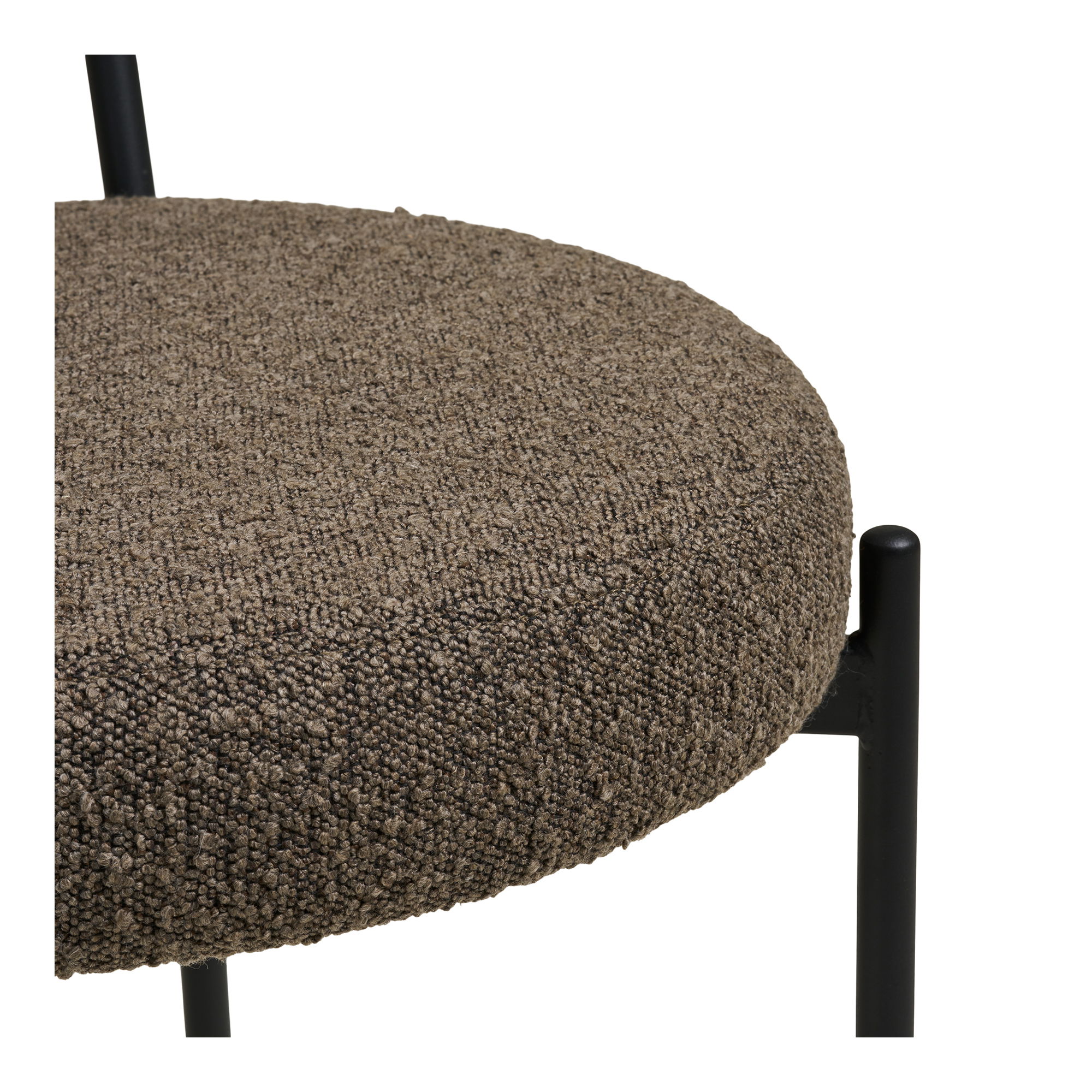 2er Set Esstischstuhl Barcelona Bouclé braun Dinnerstuhl